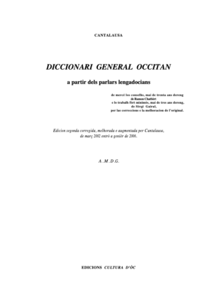Diccionari General Occitan Cantalausa