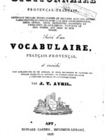 Dictionnaire Provençal-Français suivi d'un Vocabulaire
