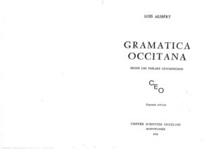 Gramatica occitana segon los parlars lengadocians