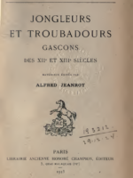 Jongleurs et troubadours gascons des XIIe et XIIIe siècles