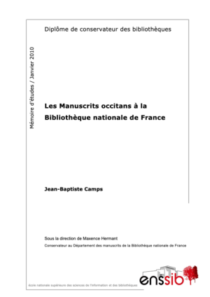 Les manuscrits occitans à la Bibliothèque nationale de France