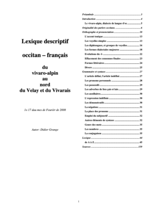 Lexique Descriptif occitan-français