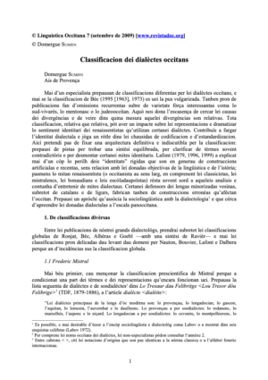 Classificacion dei dialèctes occitans