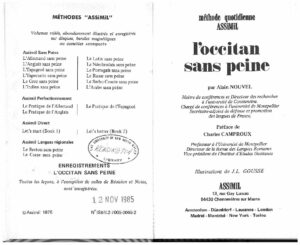 L'Occitan Sans Peine (Methode quotidienne Assimil)